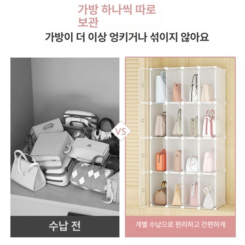 모자 진열함 디스플레이 거치대 진열 선반 진열대 보관함 화이트 1열 4칸 표준모델 투명문 포함 - 상세 이미지 5