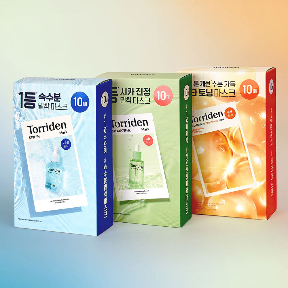 [30매] 토리든 BEST 마스크팩 3종세트(수분+시카+비타) 제품 이미지