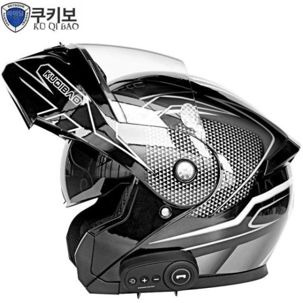 프리미엄 바이크 오픈페이스 블루투스 라이딩 유광 검정 하이바배달 가벼운 유광 검정 M - 상세 이미지 3