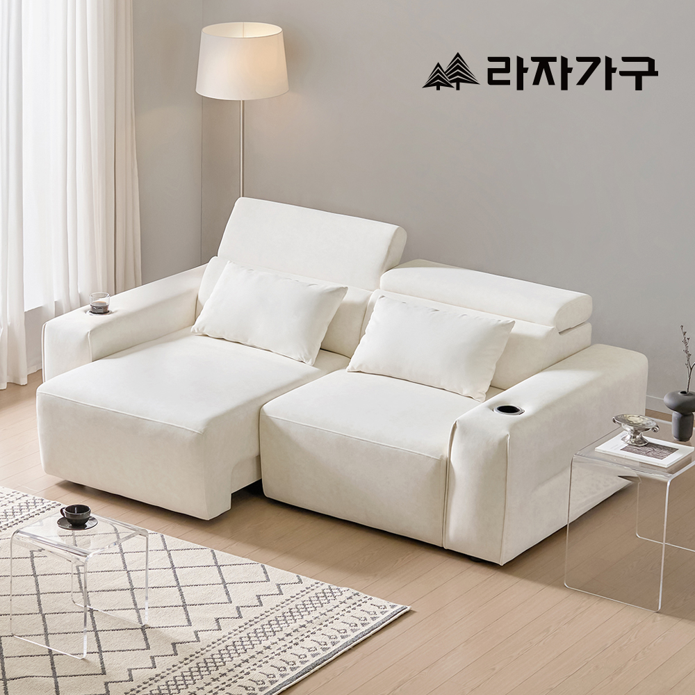 라자가구 노바 제로월 모션 무빙 슬라이딩 리클라이너 3인 패브릭 거실 소파