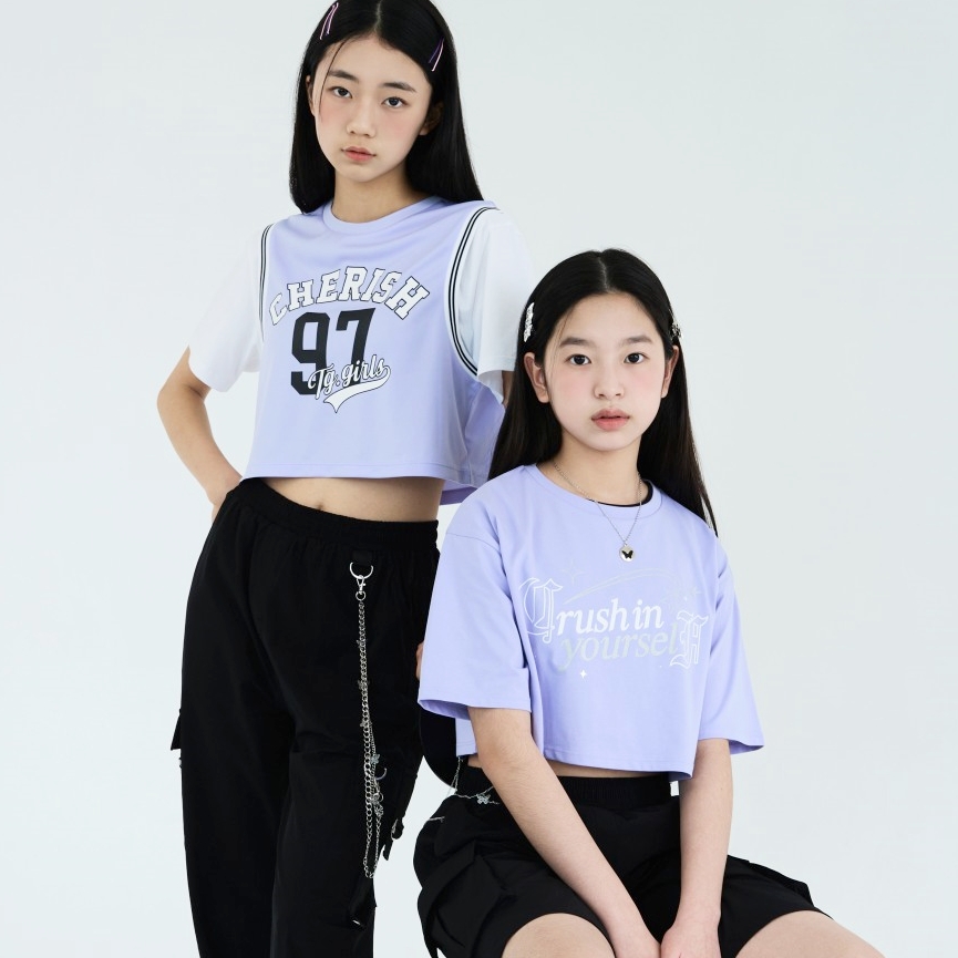 더데이걸 반팔달린 크롭 농구티 TGRA24405 - 상세 이미지 4