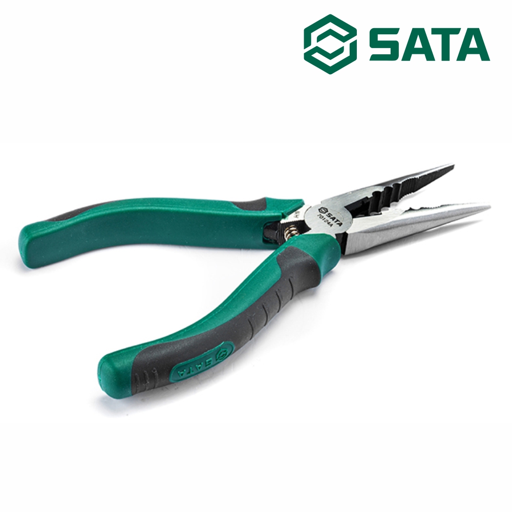 사타 SATA 일본식 다목적 롱 노우즈 플라이어 150mm(6인치) 70124A 롱로우즈 - 상품 이미지
