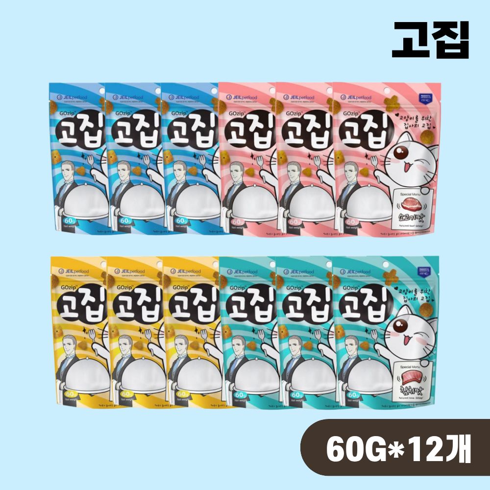 고집 고양이 이빨과자 치석제거 4종 콤보, 60g, 12개 - 상품 이미지