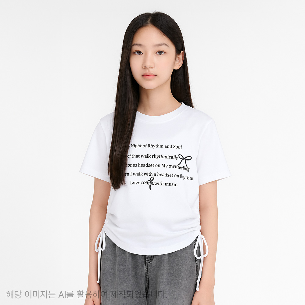더데이걸 레터 리본 셔링티 TGRA25512 - 상품 이미지
