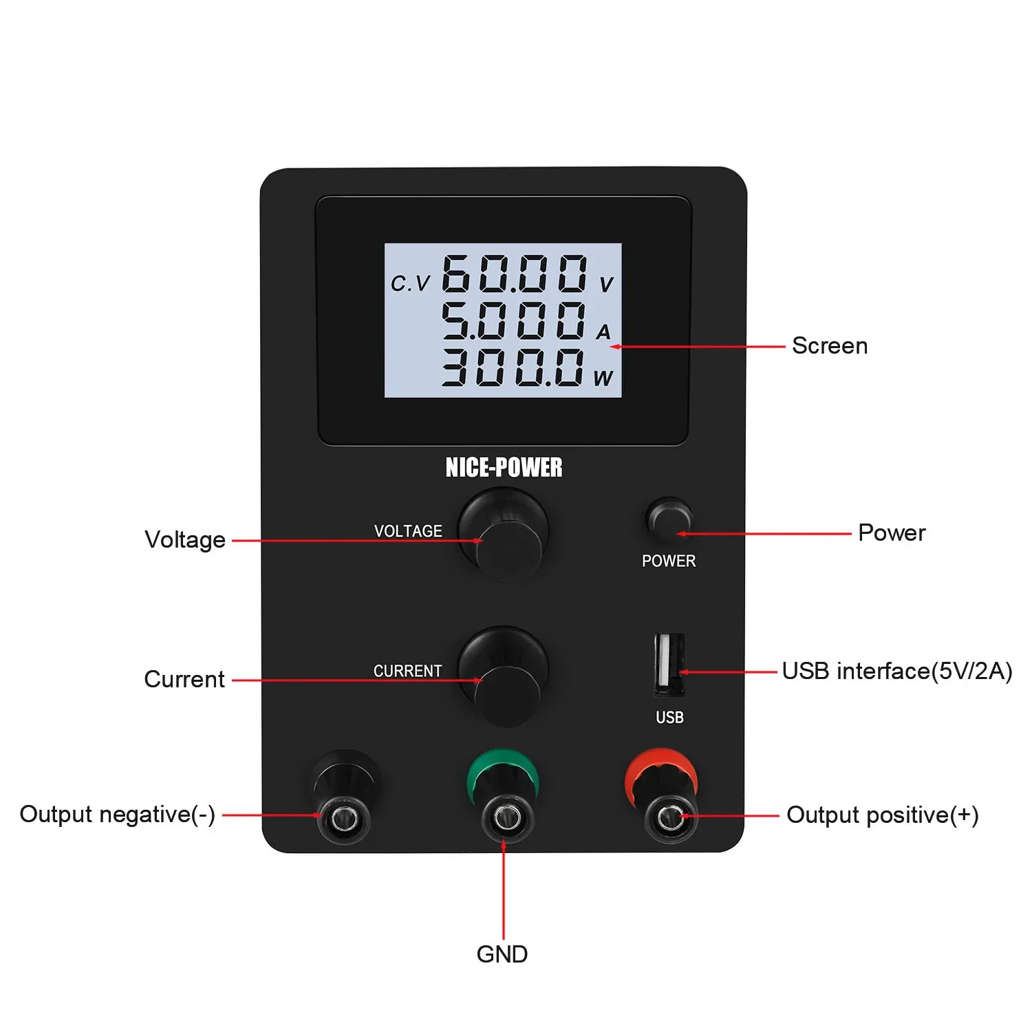R-SPS605D DC 조정 전원공급장치 정밀 디지털 스위칭 전원 60V 5A
