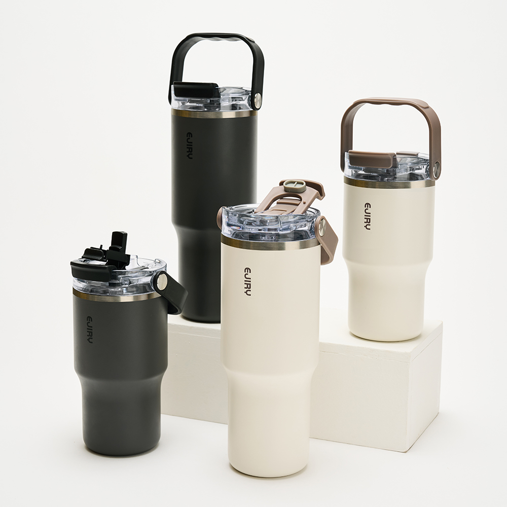 에지리 스텐 손잡이 휴대용 차량용 토트 텀블러 600ml - 상세 이미지 4