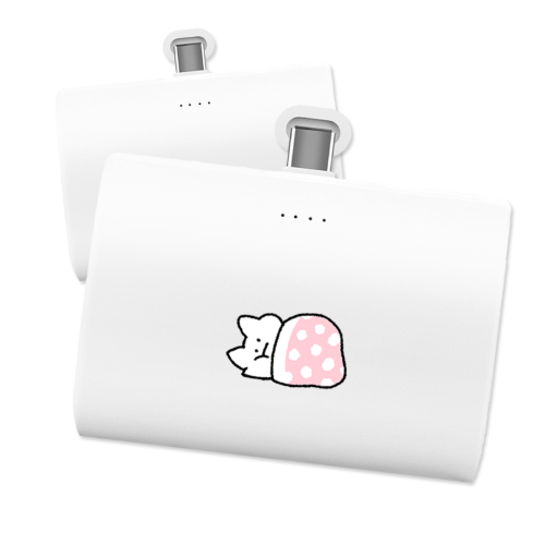 BZ NEW 이불냥 아이폰 갤럭시 듀얼 도킹 보조배터리 10000mah - 상품 이미지