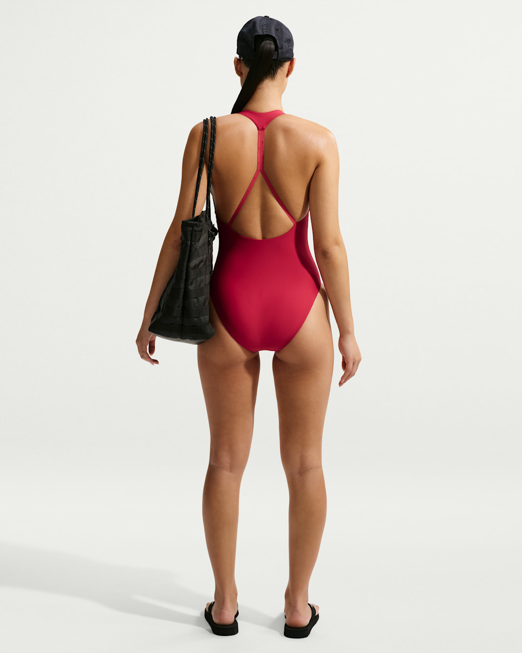 나이키스윔 Hydralock Luxe V-Neck One Piece Gym Red, 2XL - 상품 이미지