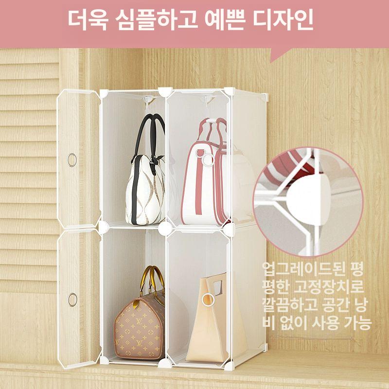 모자 진열함 디스플레이 거치대 진열 선반 진열대 보관함 화이트 1열 4칸 표준모델 투명문 포함 - 상세 이미지 3