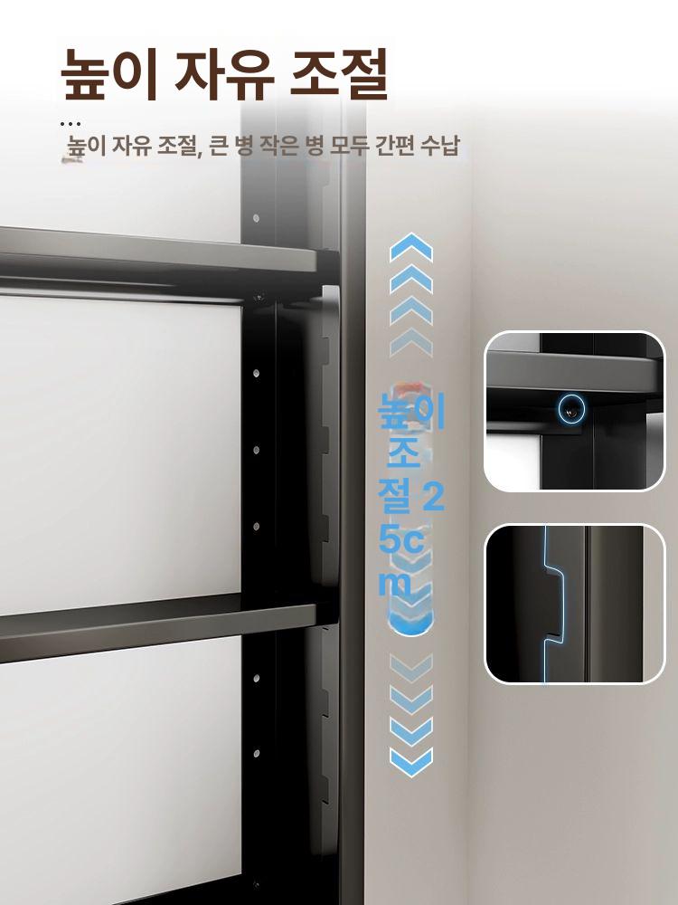 깔끔욕실 수건걸이 선반장 세면대 수납장 30cm 캐비닛 워리어블랙 30cm 4단 단일문 봉 포함 - 상세 이미지 3