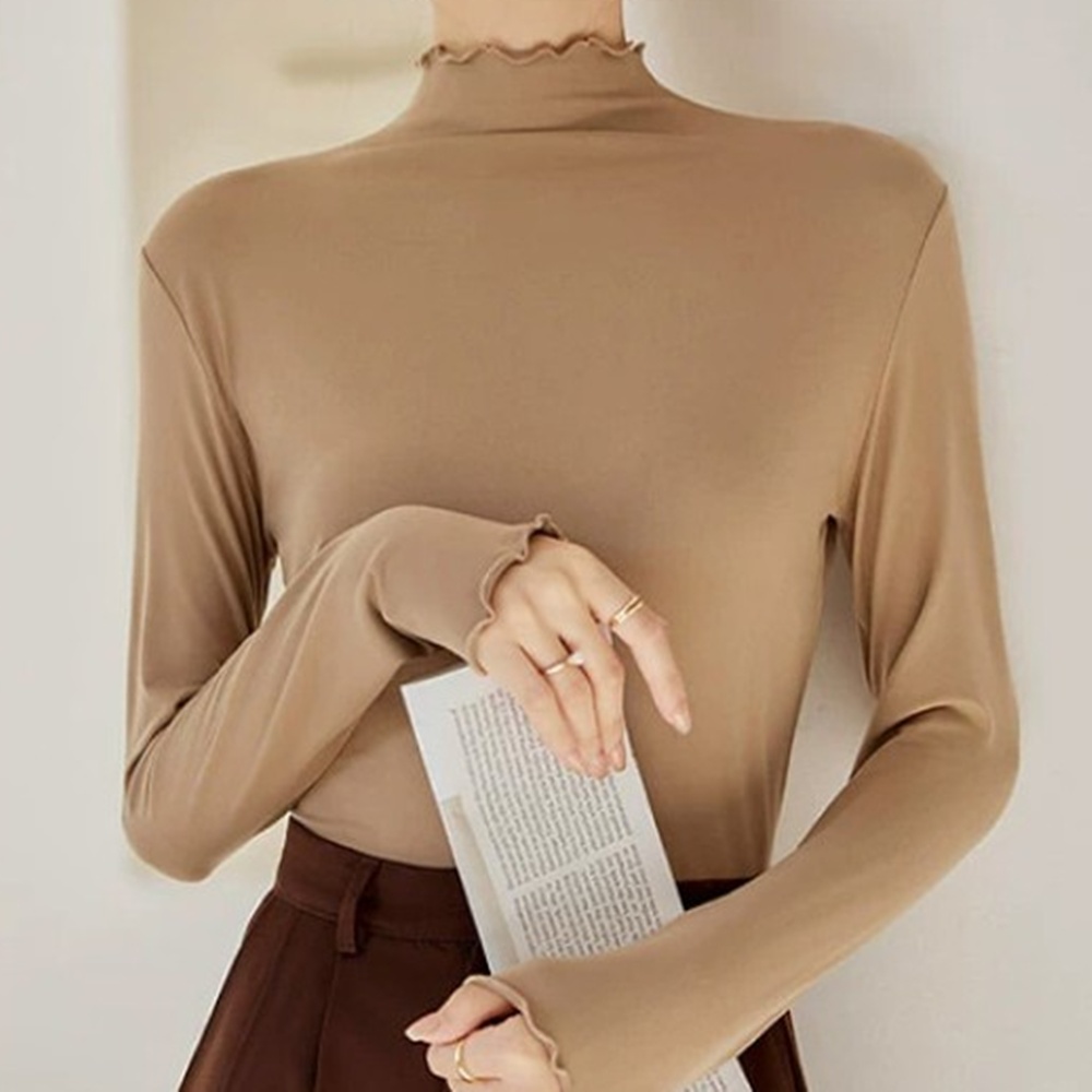 여성 피치기모 목폴라 목티 반폴라티 얇은 레이어드 폴라 간절기 박대표마켓 - 상세 이미지 4
