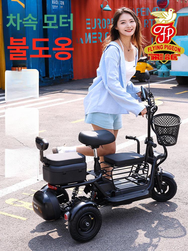 3륜 전기자전거 장보기 마실 세발자전거 어르신 배달용 3바퀴 8A 30km 2인승 48V - 상세 이미지 4