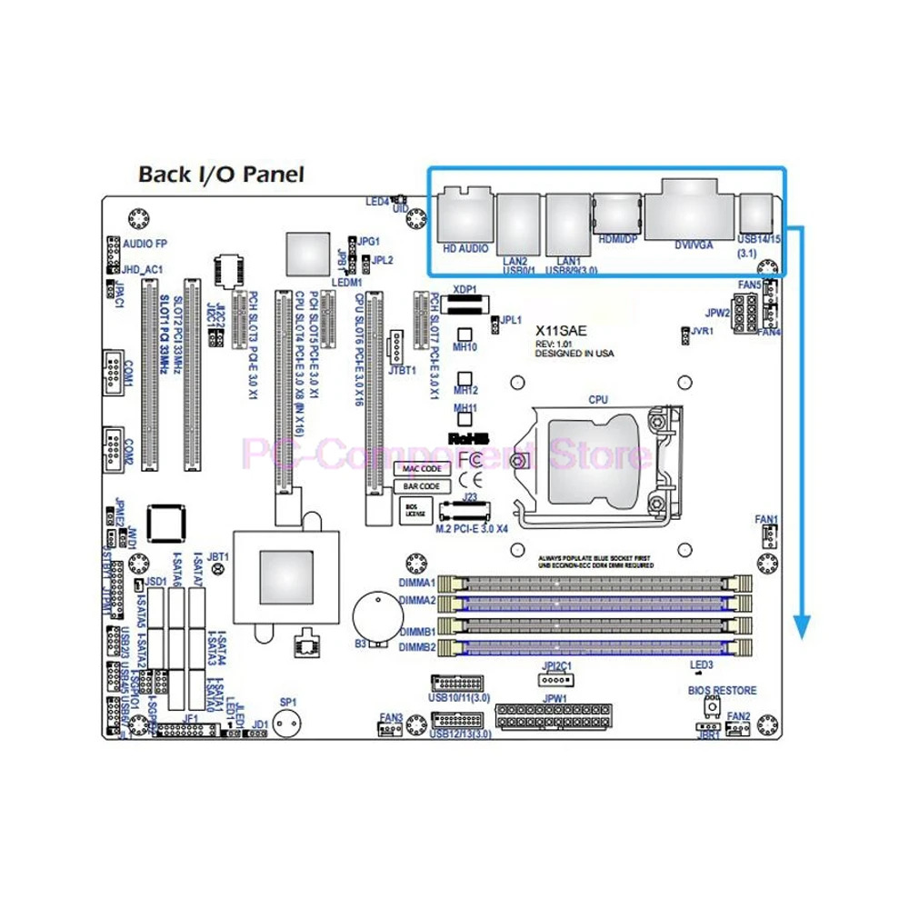 Supermicro 워크스테이션 마더보드 C236 칩셋 Xeon E3-1200 v5/v6 6/대 코어 i7/i5/i3 시리즈 DDR4LGA1151 X11Sae