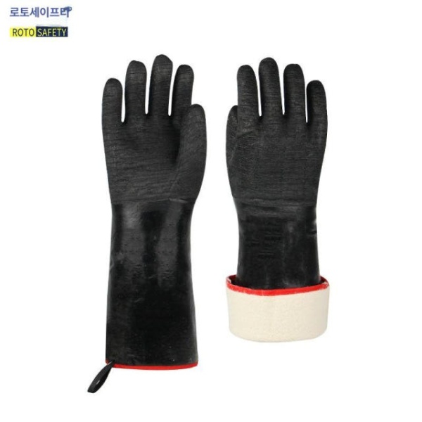 최강 화상방지 내열 빨간색 주방 방화 저항 글러브 35cm PVC 200도 35cm 빨간색 PVC 200도 균일 사이즈 - 상세 이미지 5