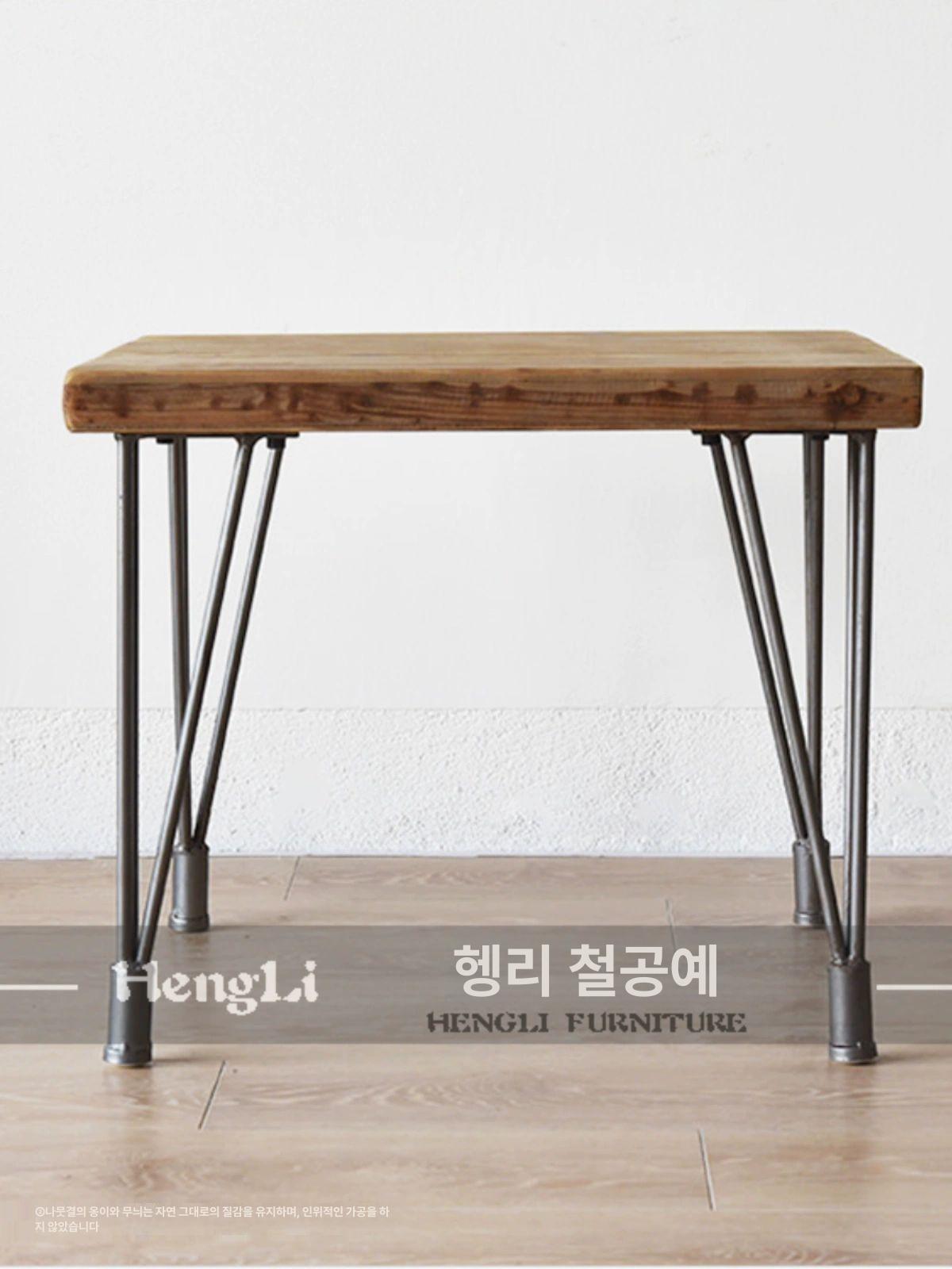 원목 빈티지테이블 식탁 사각 식당 가구 제작 카페 60 x 60x75cm - 상세 이미지 3