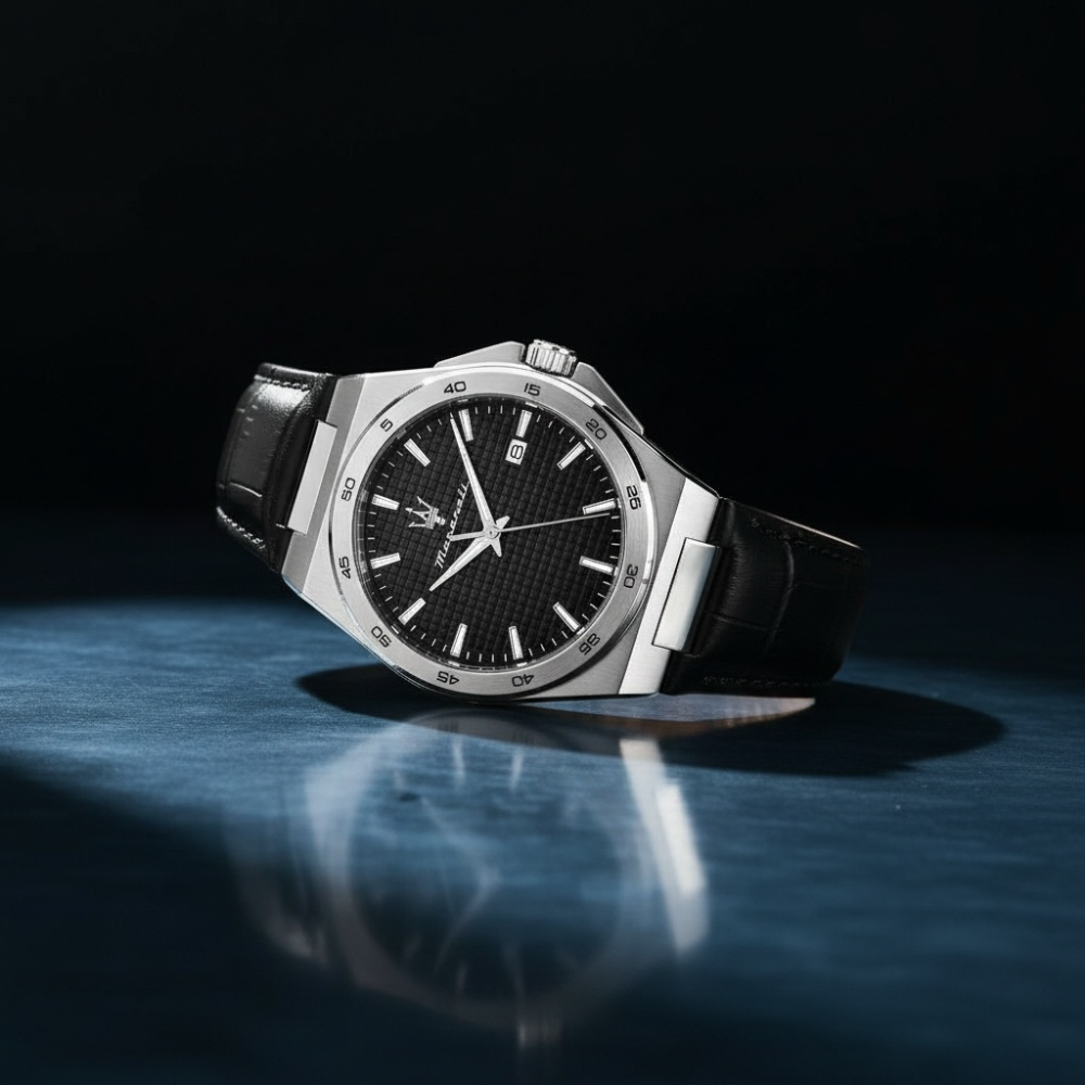 [Italian Design] 마세라티 남자 VELOCITA 가죽 클래식 손목 패션 슬림 야광 시계 블랙 이미지 7