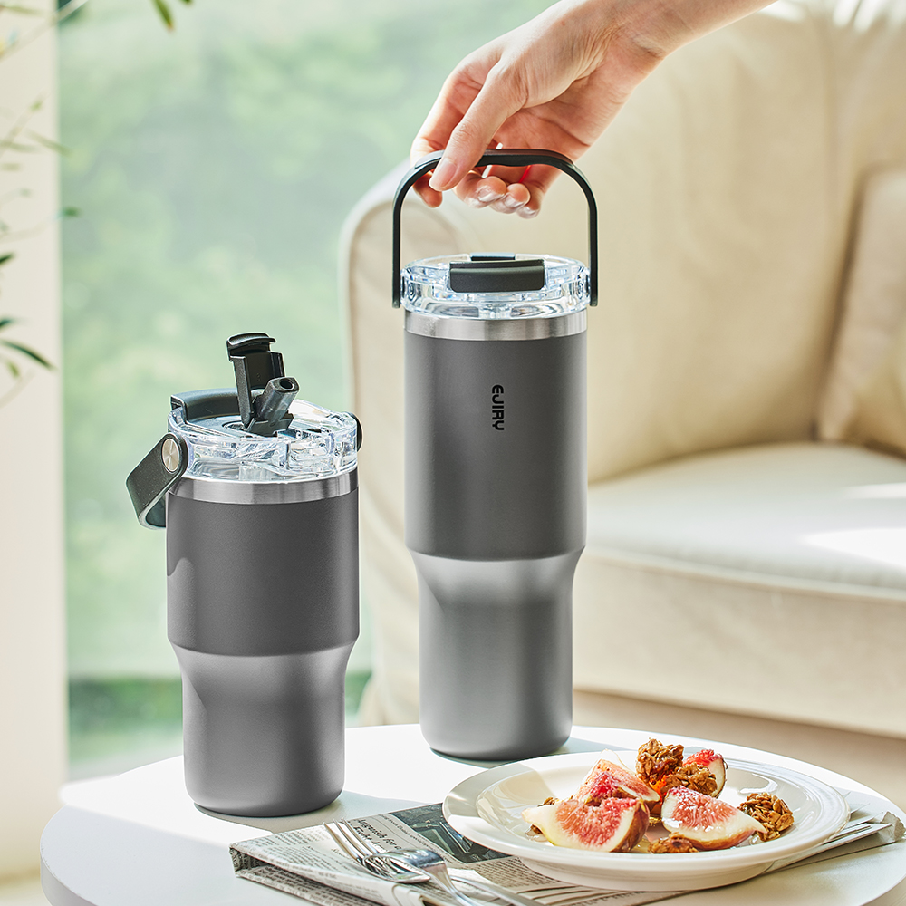 에지리 스텐 손잡이 휴대용 차량용 토트 텀블러 600ml - 상세 이미지 3