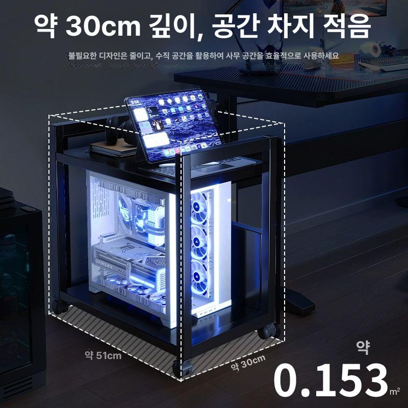 컴퓨터 본체 선반 다이 데스크탑거치대 케이스 수납함 수납장 서랍 이동식 바퀴 - 상세 이미지 5