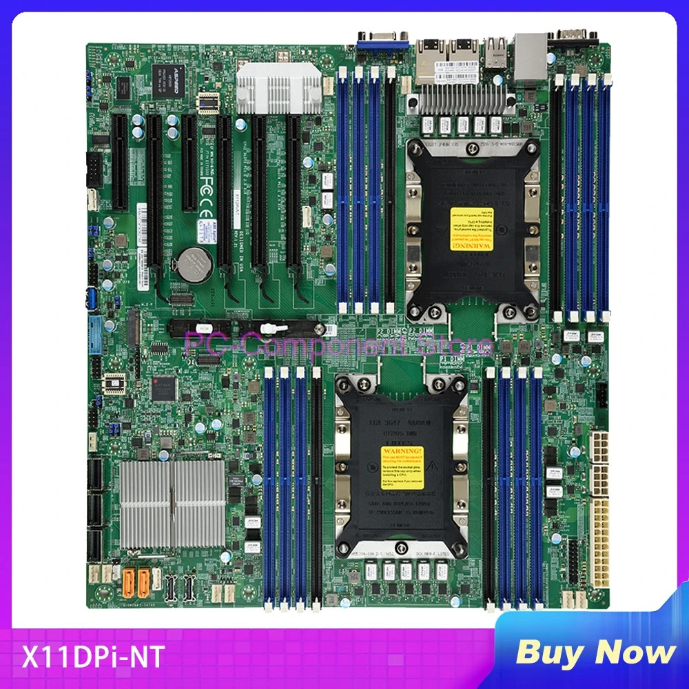 Supermicro 양방향 서버 마더보드 C622 LGA3647 DDR4 듀얼 10기가비트 전기 포트 X11DPi-NT용