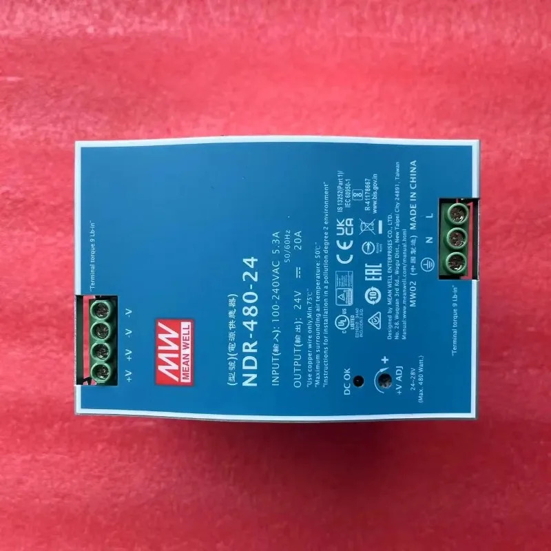 MEAN WELL NDR-480 시리즈 NDR-480-24 NDR-480-48 480W 산업DIN 레일 단일 출력