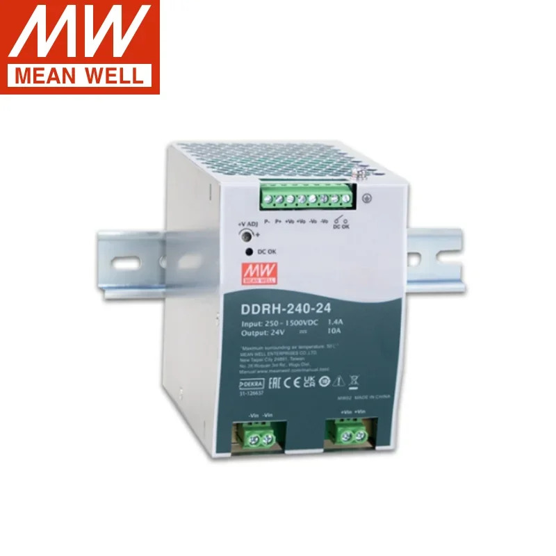 MEAN WELL DDRH-240 240W 초광각 입력 250-1500V DC-DC 12V 24V 32V 48V DIN 레일 변환기