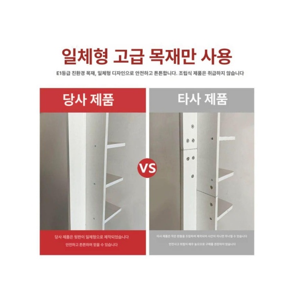 슬림 틈새 미니멀 심플 흰색 전시 북타워 5단 선반 5단 흰색 - 상세 이미지 3