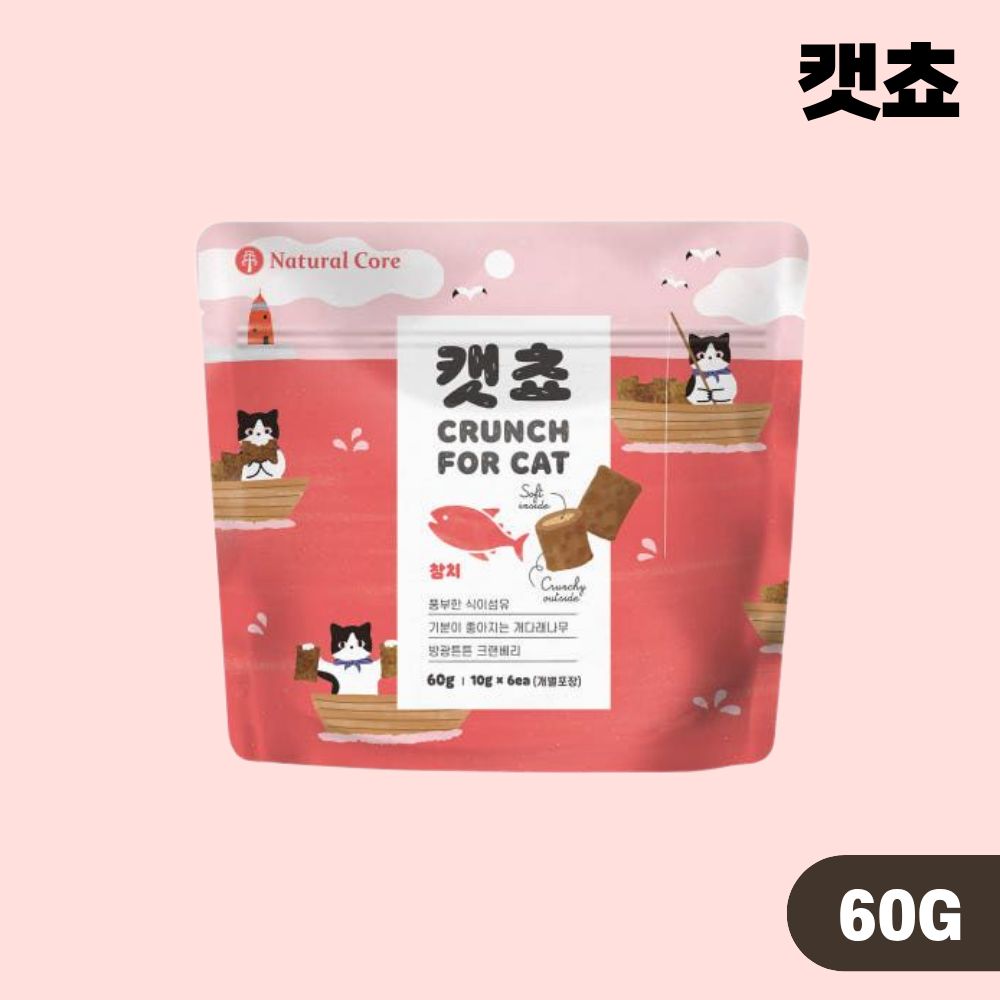 [+N포인트] 네츄럴코어 캣쵸 고양이 이빨과자 간식 4종 콤보, 60g, 4개 - 상세 이미지 5