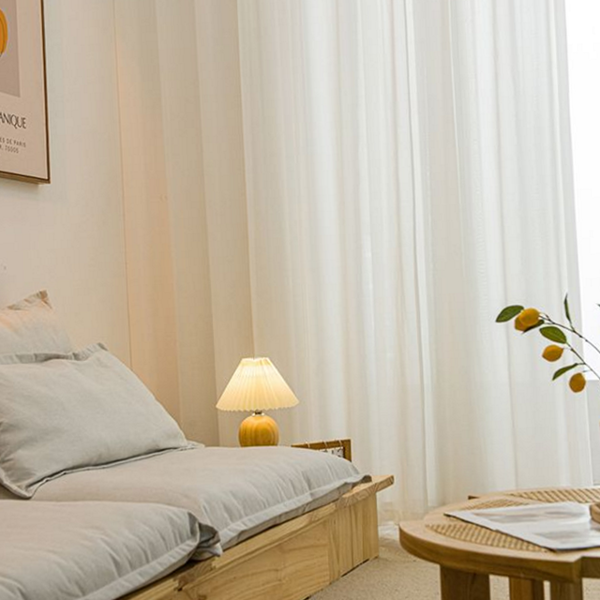 베이직 쉬폰 커튼 안방 나비 주름 커튼 심플 햇살