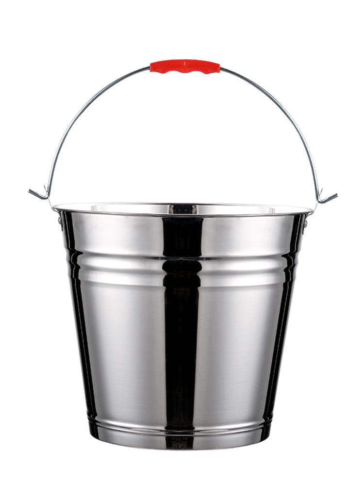 스텐 양동이 원형통 짬통 대용량 들통 철 A 22cm 비자성 5L 없음 물주걱 포함 - 상품 이미지
