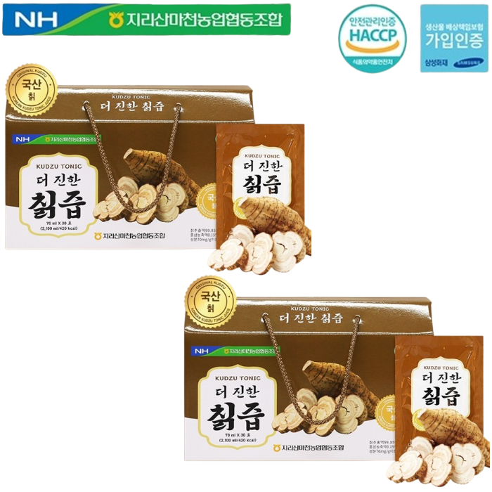 지리산마천농협 생 칡즙 칙즙 진액 이소플라본 사포닌 효능 효과 감사 선물 70ml, 30포, 2개 - 상품 이미지