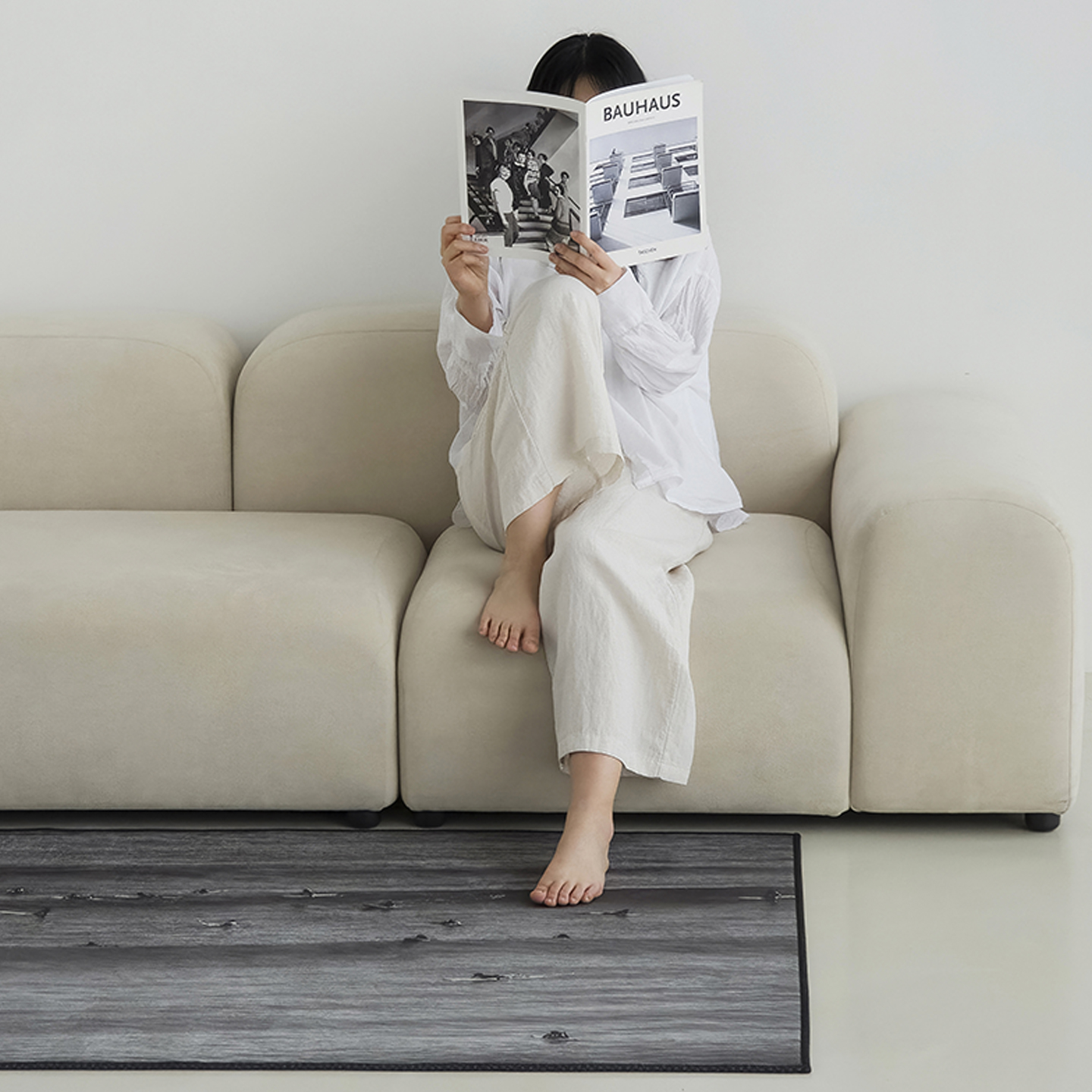 모노서프 소프티 발수 러그 사계절 단모 거실 침실 소프트 카페트 단일 색상, 100x150cm 이미지 7