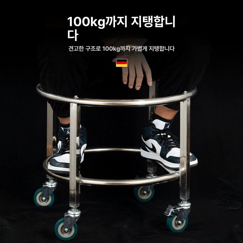 소쿠리운반카 다라이 튀김 카트 이동 급식소 트롤리 핸드 배식 바퀴 홀더 스텐 버킷 운반카 - 상세 이미지 2