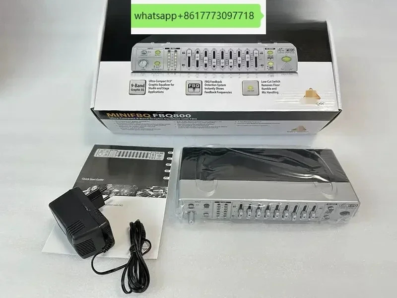 FBQ800 컴팩트 9 세그먼트 그래픽 EQ 이퀄라이저 피드백 억제기 안티 하울링 프로세서 양손 범용