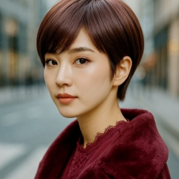 자연 여성 가발 볼륨 숏 컷 가발 데일리 통가발 - 상품 이미지