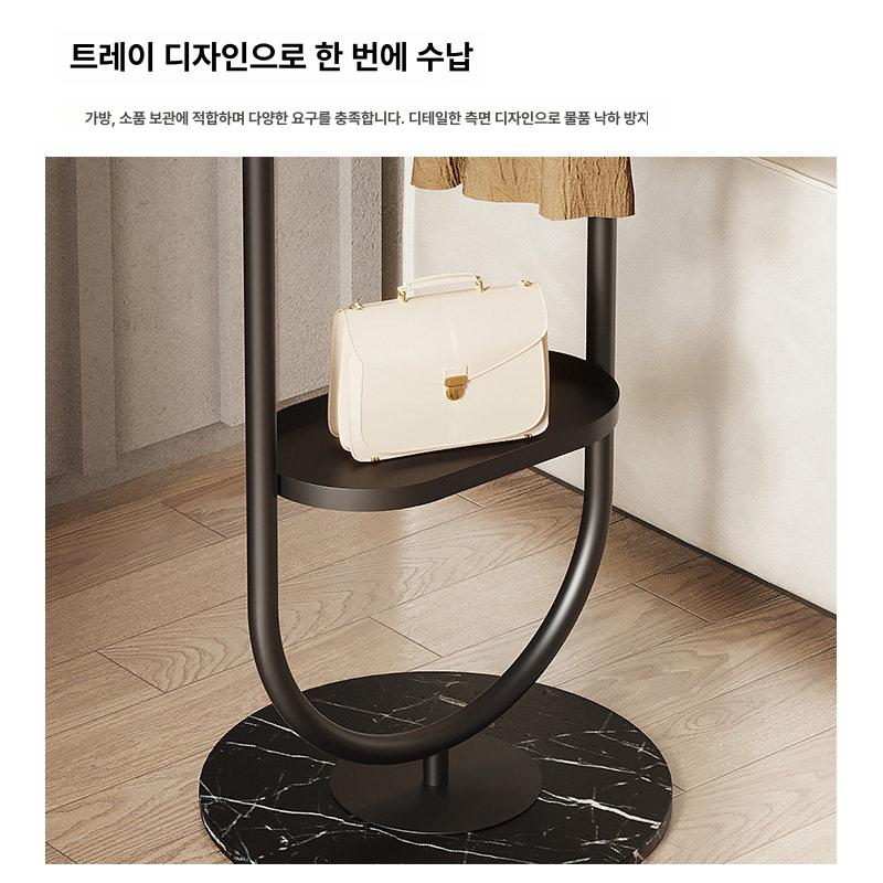 스탠드행거 코트 외출복 가방걸이 이동식행거 스텐 튼튼한 나이트블랙+블랙 - 상세 이미지 2