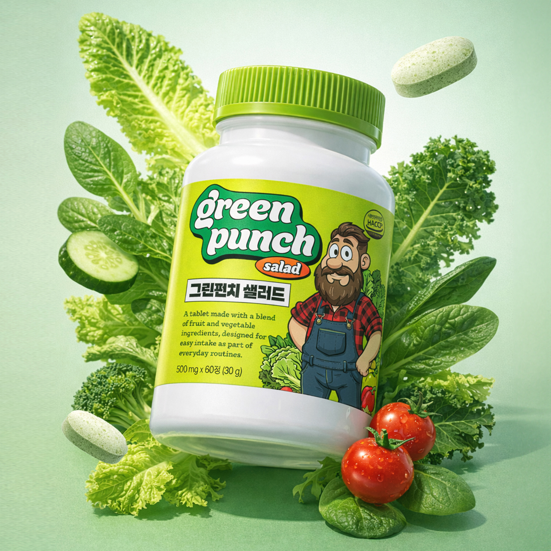 그린펀치 샐러드 식이섬유정 30,000mg, 60정 1개 이미지 2