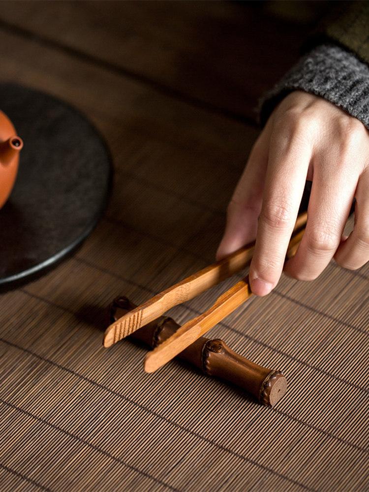 수저 받침대 고급 초밥 천연 홀더 대나무 일식집 차 베개 클립 2개+1개 증정 - 상세 이미지 3