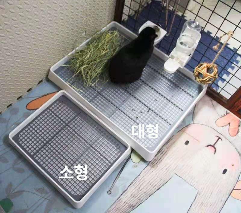 대형 토끼화장실 기니피그 소동물 사육장 배변 트레이 정방형 케이지 - 상세 이미지 5