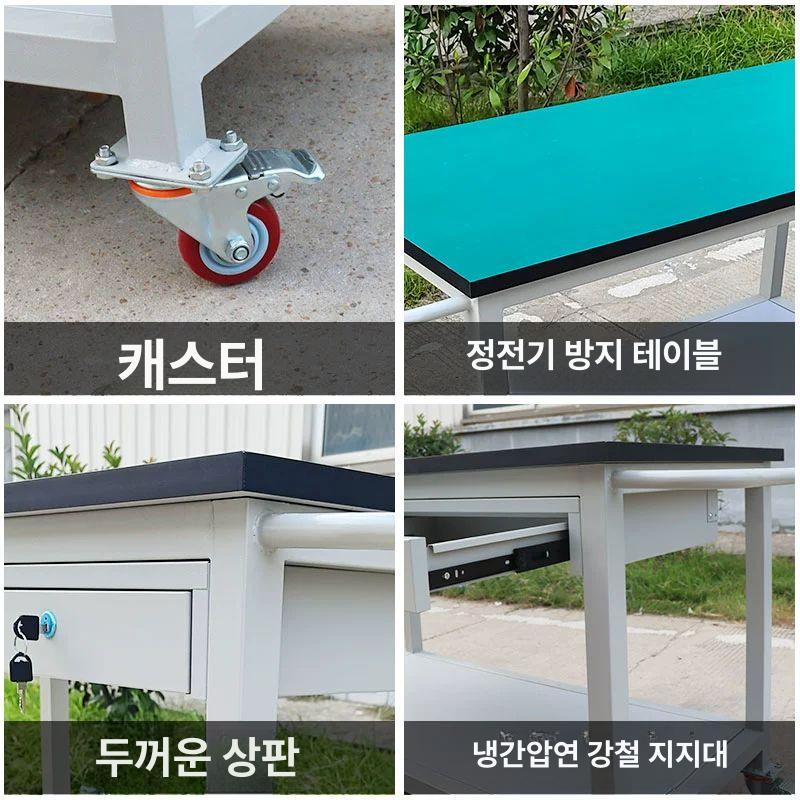 제전 대차 이동식 작업대 클린룸 트롤리 정전기방지 800 x 400x750 2단 카트 - 상세 이미지 5