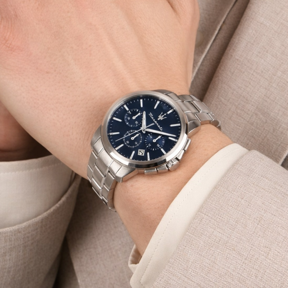[Italian Design] 마세라티 남자 SUCCESSO 메탈 클래식 손목 패션 방수 야광 시계 블루다이얼 이미지 6