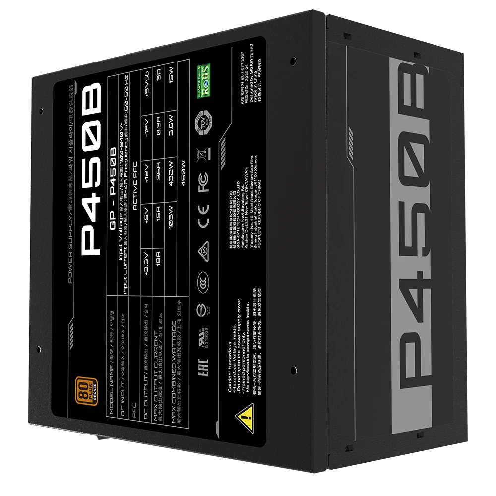 기가 바이트호환 액티브 PFC 전원공급장치 P450B 450W 12V 60-50Hz