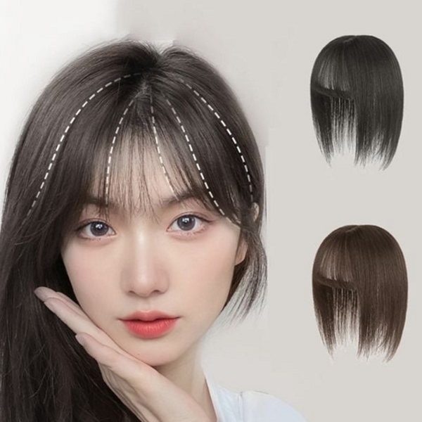 인모 부분 가발 클립 여성 앞머리 가발 정수리 커버 - 상품 이미지