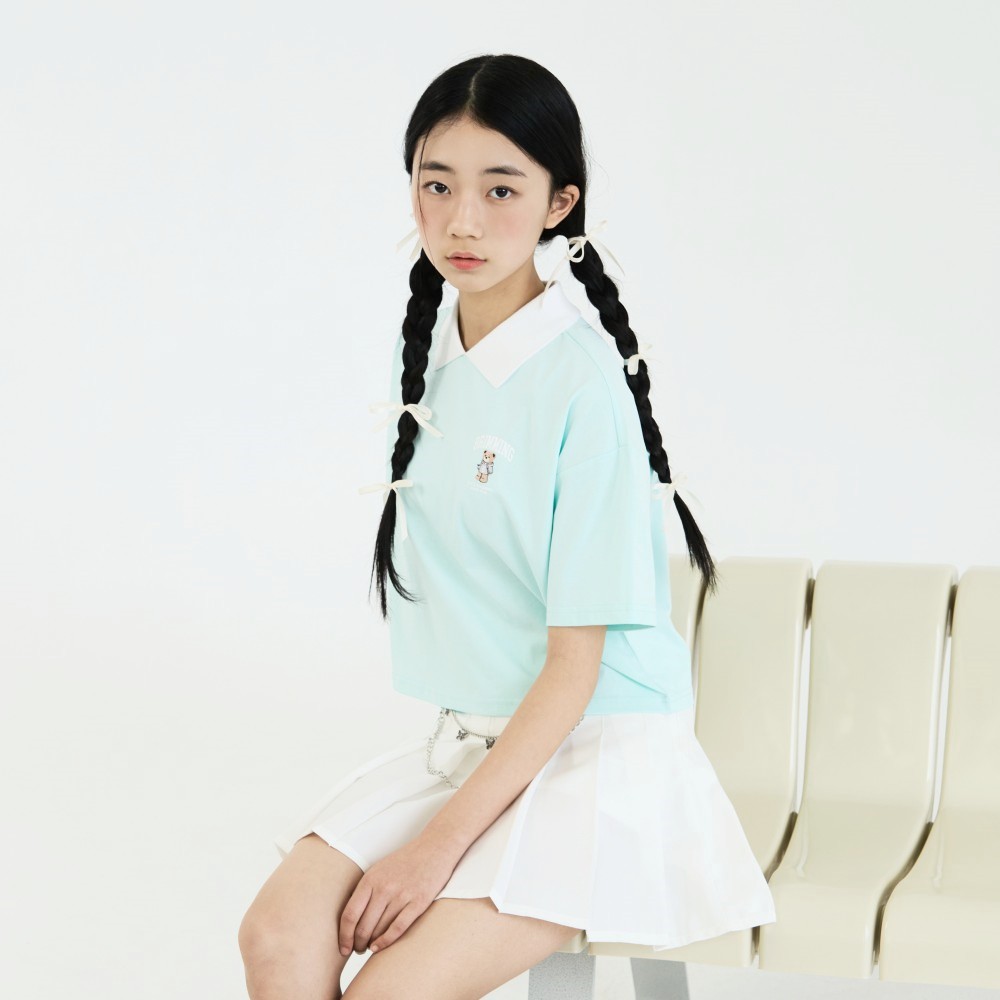 더데이걸 여유핏 단정카라 반팔 TGRA24310 이미지 6