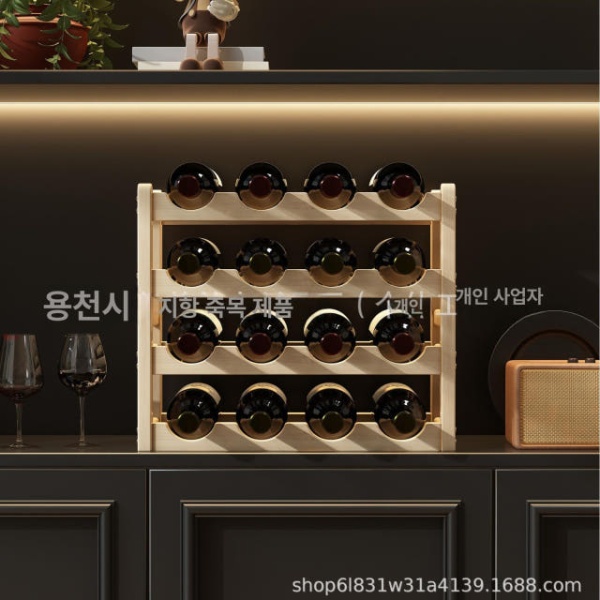 고급스러운 나무 와인랙 와인거치대 본색 창의적인와인 와인보관 4-30 차색 2-30 - 상세 이미지 4