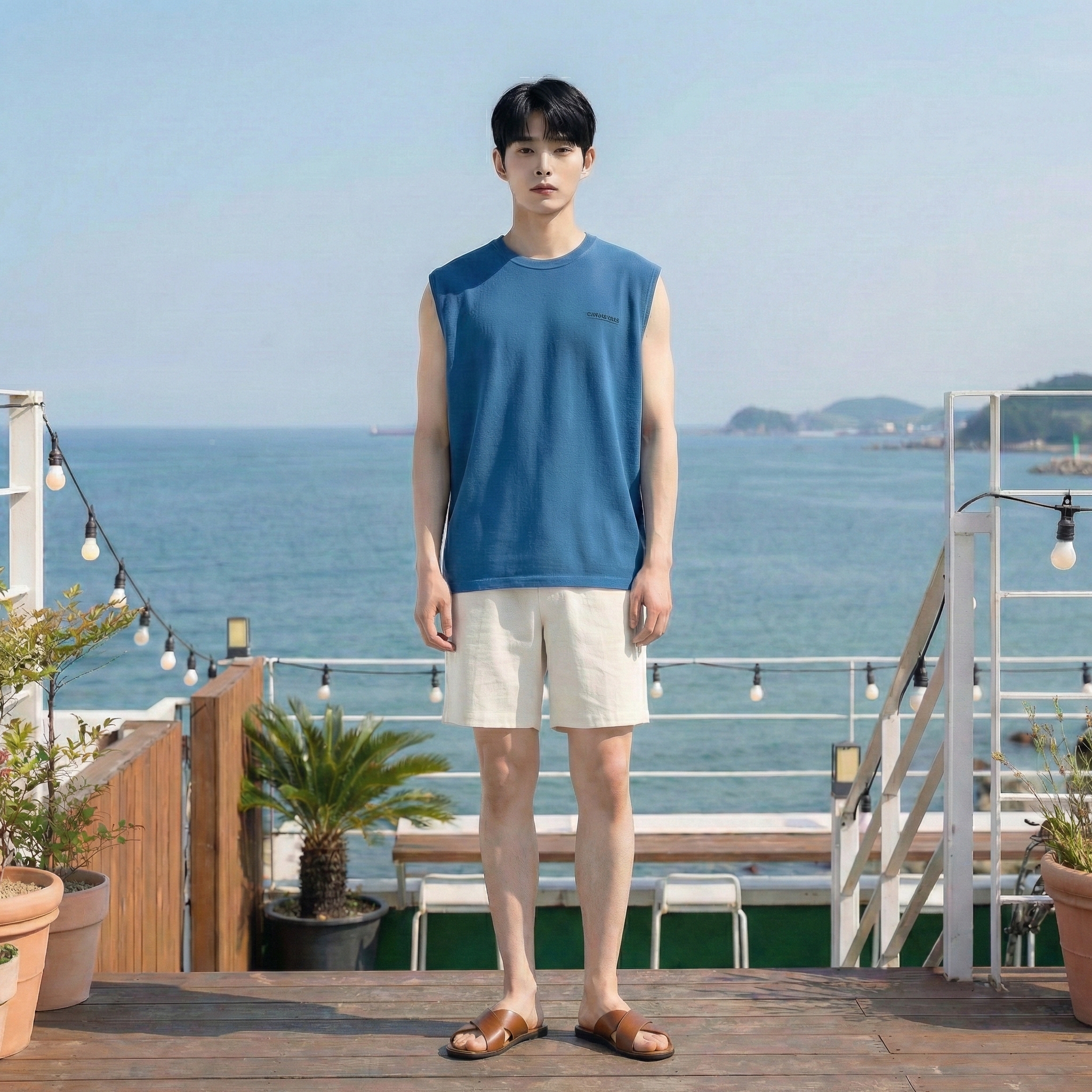 서핑도그 오버핏 나시 남자 민소매 남성 쿨나시 휴가 바캉스 휴양지 이미지 6