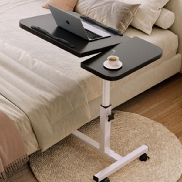 바퀴형 이동식 사이드 테이블 각도 높이 조절 테이블 노트북 침대