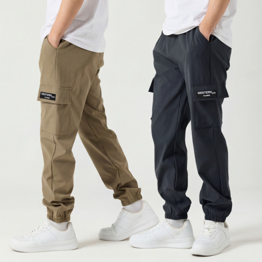 1+1 남자 카고 조거팬츠 사계절 밴딩 오로꼬 작업복 캐주얼 봄 가을