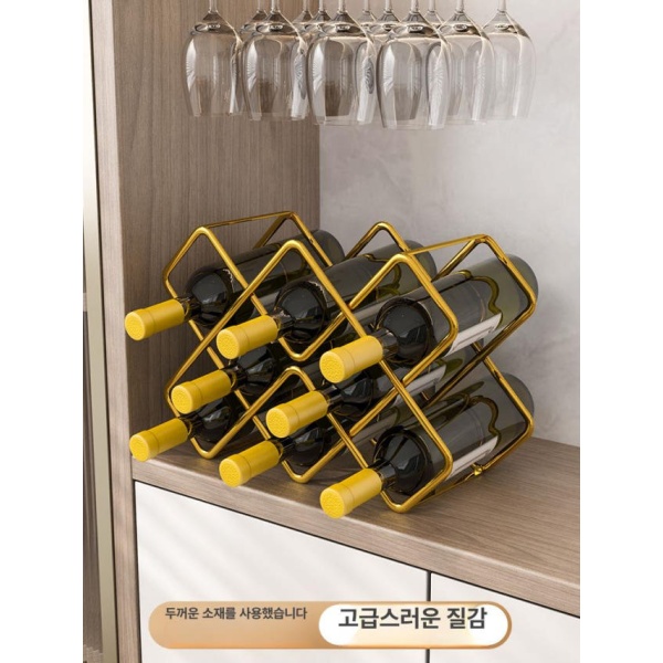 프리미엄 와인랙 진열대 스탠드 보관 디자인 고급 선반 바스켓 쿨러 칠러 백 럭셔리 와인랙화이트 다층 와인잔랙 럭셔리 와인랙 - 상세 이미지 5