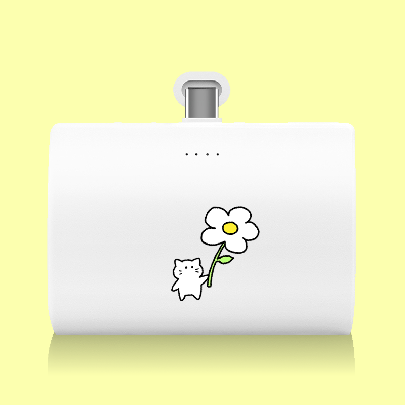 BZ NEW 꽃냥이 네잎냥이 아이폰 갤럭시 듀얼 도킹 보조배터리 10000mah - 상세 이미지 4