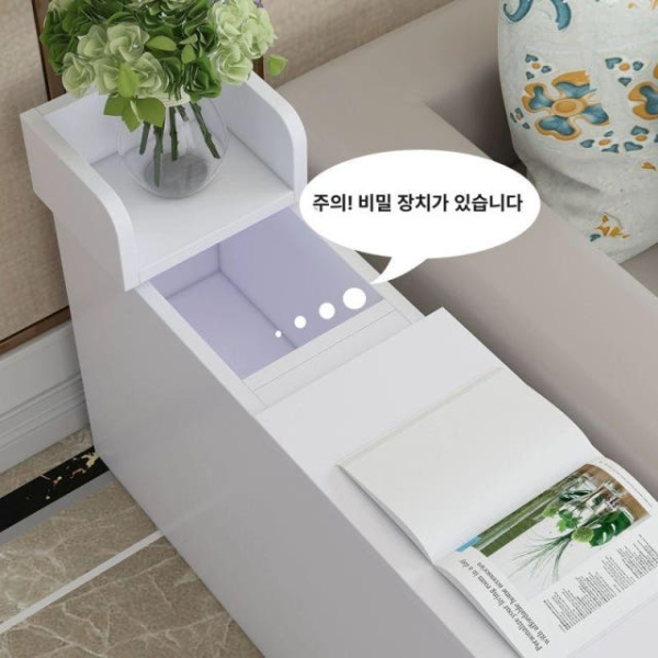 모던 거실 간이 화이트 쇼파 사이드테이블 소파 옆 틈새 협탁 20cmx80cmx50cm 20cmx80cmx50cm 화이트 - 상세 이미지 3